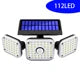 112 LED Solar Lights Outdoor Security Lamp with Ajustable Motion Sensor Spotlights IP65 Waterproof for Pathway Garden